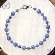 Blue Aventurine Silver Bead Bracelet